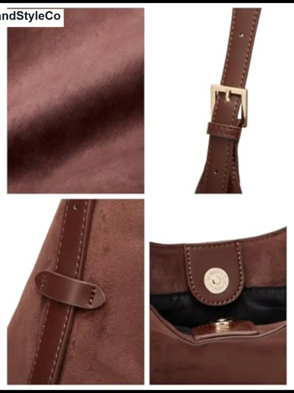 Faux Suede Hobo Bag Slouchy Tote Shoulder Purse Women Crossbody Handbag Fall